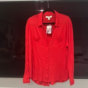 Red Urban Outfitters Jersey Blouse - Never Worn
